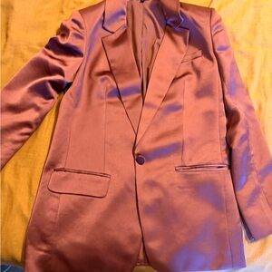 Express Satin Blazer in Deep Burgundy